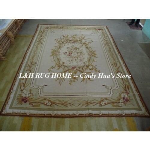 Free shipping 10K 9.7'X13.7' needlepoint rugs, handmade wool rugs, French Aubusson Design