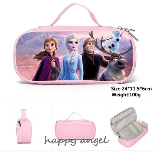 Disney Frozen Elsa Anna Student Cartoon Pencil Case Large Capacity Pencil Case Princess Stationery Storage Bag School Supplies