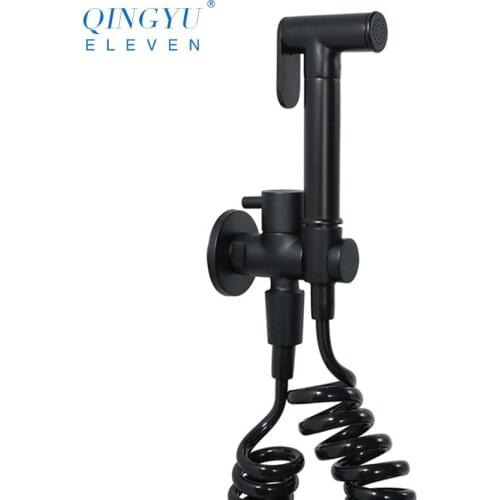 Black Soild Brass Wall Mounted Toilet Bidet Sprayer Set Hygienic Shower Hand Toilet Spray Gun Shower Bidet Set
