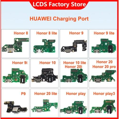 Charging Port Connector Board Parts Flex Cable With Microphone Mic For HuaWei P9 Honor 8 9 9i 10 20 lite 20i pro play play3