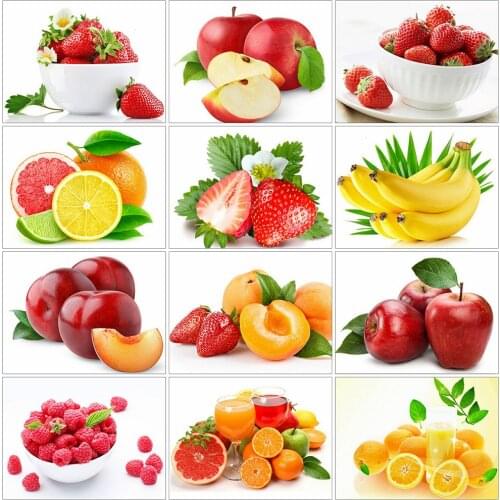 EverShine Diamond Painting Full Drill Square Fruit 5D Diamond Embroidery Scenic Rhinestone Mosaic Picture Strawberry Handicraft