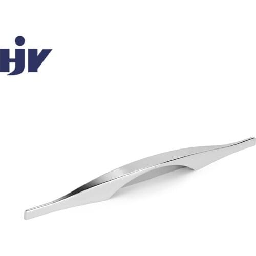 HJY Chrome Handle Furniture Drawer Handles for Kitchen Cabinets Drawers Knob Wardrobe Cupboard Sliding Door Dresser Pulls Z057