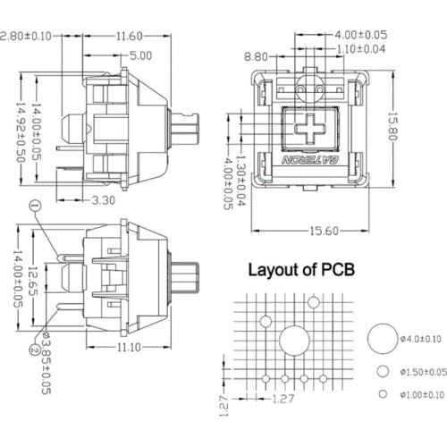 LX9B Gateron mx switch 5 pin Switches RGB SMD 5pin Axis Compatible for cherry MX mechanical Keyboard diy Switches Yellow Red