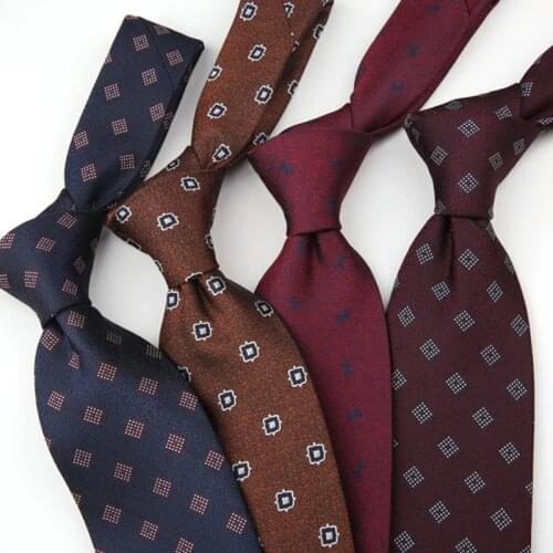 8cm Mens Formal Dress Neck Ties for Men Business Stripes Animals Polyester Neckties Groom Wine Red Black Neckties Corbatas