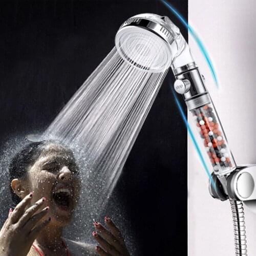 Adjustable Shower Head High 3 Bath Modes Pressure Shower Heads Water Saving Pressurized Hose Bathroom Accessories Shower Set