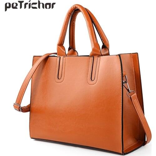 Petrichor Women PU Leather Handbag Large Capacity Tote Shoulder Bag For Ladies Designer Bolsa Crossbody Messenger Female Bags