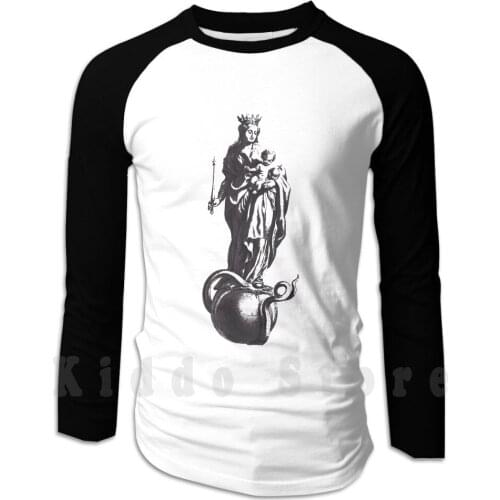 Mary And Jesus Sticker Christian Shirt Merry Christmas Gift Mary Virgin hoodies long sleeve Jesus Christ Dank