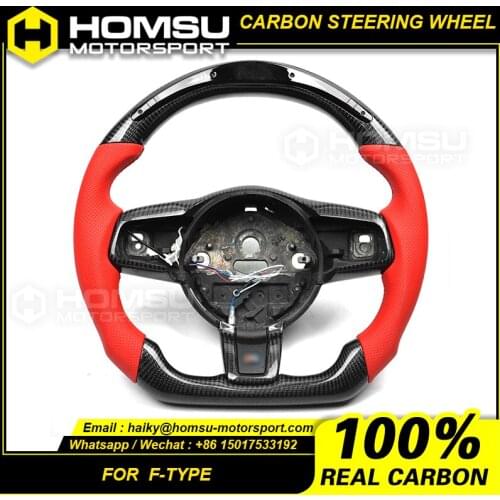 Custom alcantar carbon fiber steering wheel For jaguar 2013-2020 F-type racing wheel convertible