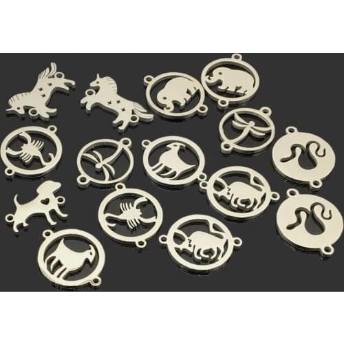 10pcs High Quality Animal Stainless Steel Charm High Polish Stainless Steel Wish Bracelet Necklace Connect Pendant