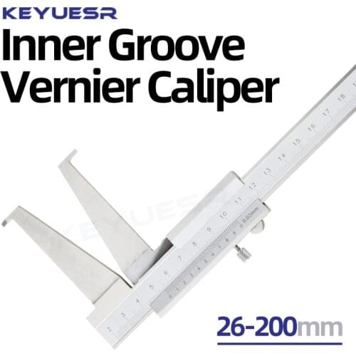 26-200mm Inner Diameter Calipers Inner Groove Vernier Caliper Stainless Steel Long Claw Inner Diameter Measuring Tool 10-160mm