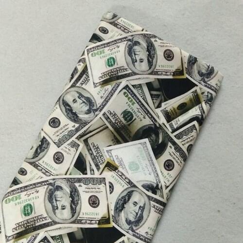 Pretty USD US Dollar Printed Cotton Fabric 50x105cm American Dollar Fabric Patchwork DIY Sewing Cloth Dress Hat Bag Home Decor