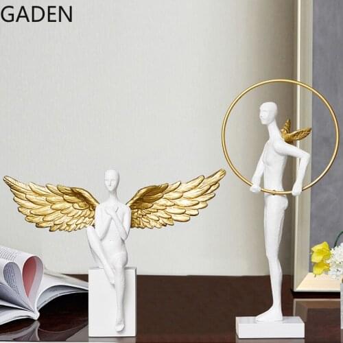 Nordic Creative Light Luxury Angel Art Decoration Modern Minimalist Resin Figure Statue Decoration Living Room Home Decoration