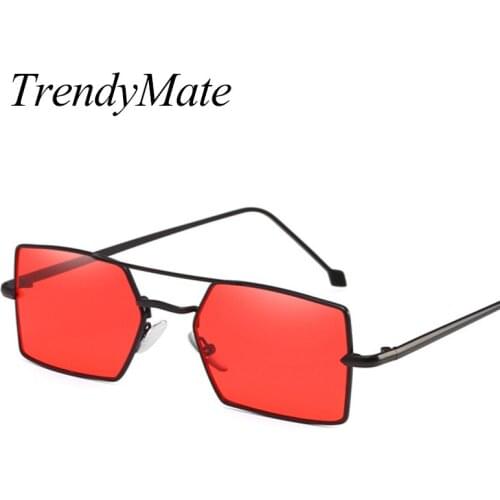 Fashion 2018 Retro Square Sunglasses Brand Designer Men Red Sunglasses Driving Outdoor Sun Glasses for Women Eyewear Male 1345T
