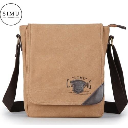 Simu new Korean bag single shoulder bag mens bag business leisure canvas bag Korean backpack messenger bag