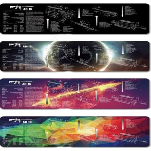 Tactical AR15 AK47 Rifle Cleaning Rubber Mat With Parts Diagram Instructions Gun Armorers Bench Mat Mouse Pad