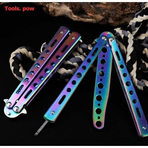 Beginner Butterfly Knife Six-Hole Butterfly Practice Knife Training Knife All-Steel Butterfly Play Knife Unedged Butterfly Knife