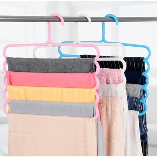 2PC Closet Organizer Drying Storage Racks Hanger Holder Multifunction Ties Scarfs Belt Towel Non-slip Clothes Pants Hanger