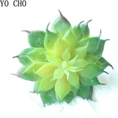 YO CHO 1PC Artificial Lotus Succulents Cheap Plant For Garden Home Bar Decoration DIY Fake Green Succulent Tropical Party Decor