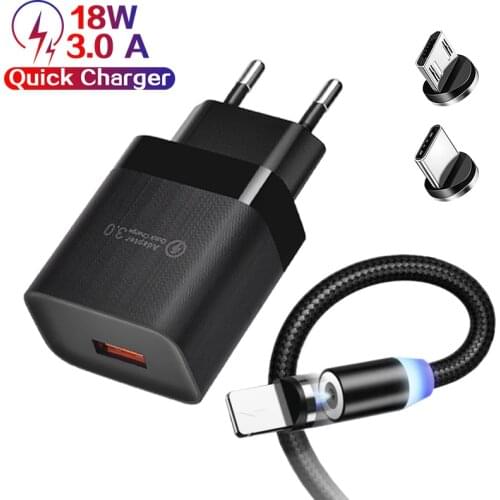 18W QC 3.0 USB C Charger Fast Charging Charger For iPhone 12 Pro Samsung S20 S10 Xiaomi Huawei Portable Phone Charging Adapter