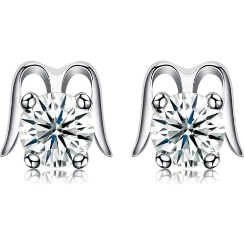 ZEMIOR Letter M Shape Earrings For Women Sterling Silver 925 Jewelry Elegant Cubic Zirconia Earrings Stud Trendy Accessories