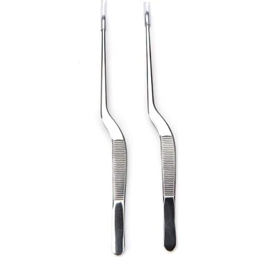 Durable Medical Use 1Pc Dental Oral Stainless Steel Curved Tweezer Ear Nose Clip Health Care Makeup Cosmetic Tools