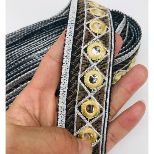 1 Yards Lace Fabric DIY Embroidery Ribbons for Garments Headdress Wedding Decor Sewing African Lace Fabric