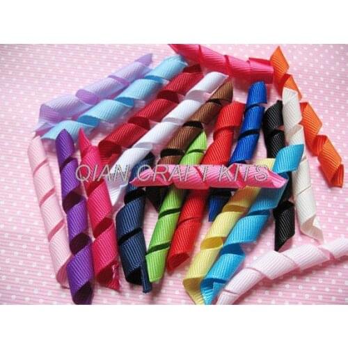 200 pcs Precut 1/4" 6mm Grosgrain Korker Ribbon mixed colors 3" long after curling