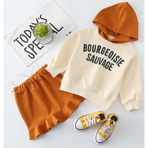 2018 Baby Girl Sring Fall Clothing Set Girls Kids Fashion Casual 2pcs Suits(Hoodies Shirts+Skirts) Children Clothes Sets