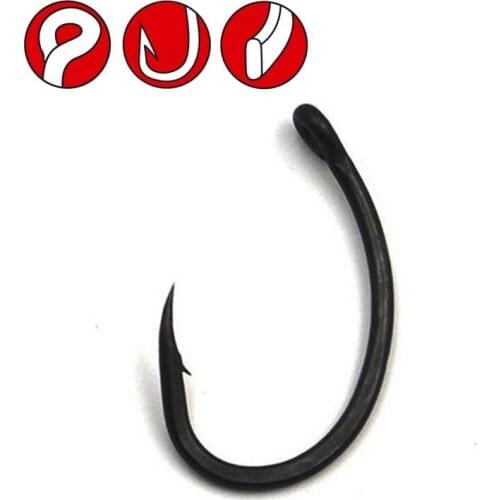 [50PCS] #2 #4 #6 # 8 #10 Barbed Carp Hook Yn Strong Forged Shank Matt Black Color Carping Tackle Hair Rig