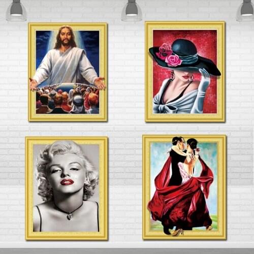 Diy diamond painting Full Drill handmake decorative painting cross stitch embroidery beadwork Woman Wearing Hat Marylin Monroe