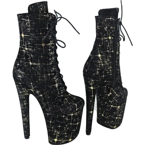 Leecabe 20CM/8inches Pole dance shoes High Heel platform Boots closed toe Pole Dance boot