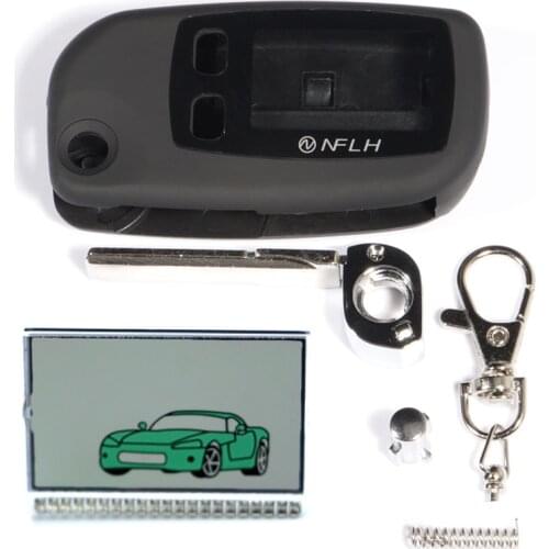 Key case with 9010 lcd display for Tomahawk TW9010 uncut blade fob case cover TW9010 folding car flip remote remote car starter