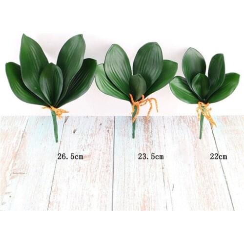 Artificial Butterfly Orchid Flower Simulation Green Leaf DIY Home Party Wedding Decorative Plant Office Decorations Leaves New