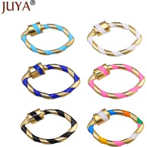 Juya Colorful Oval Spiral Clasps Trendy Popular Hanging Chain Pedant DIY Necklace Bracelets Hand Made Accessories Jewelry Making