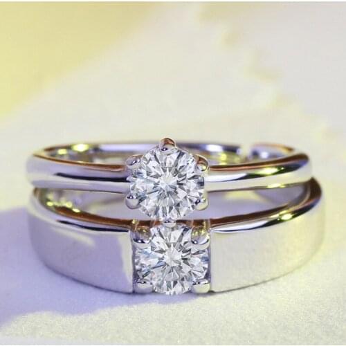 Silver 925 Jewelry Ring Set for Women Anillos Diamond Engagement Wedding Ring Band Men Wedding Diamond Cute Bridal Sets Jewelry
