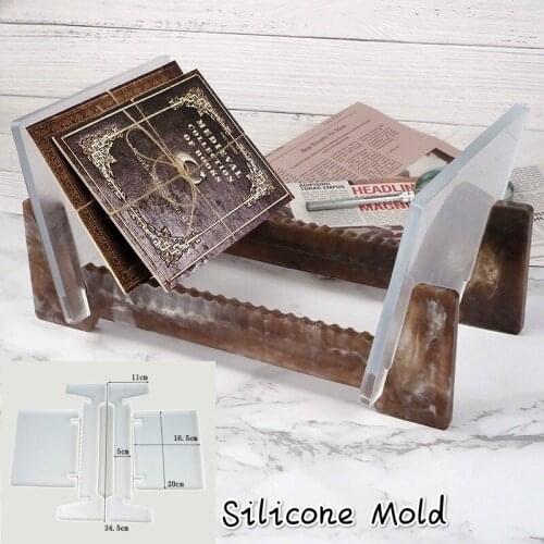 DIY Crystal Epoxy Mold Storage Stand Desktop Book Shelf DVD Multilayer Storage Box Silicone Mold Set