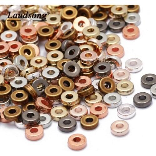 Trend 6x2mm 200/400Pcs Acrylic Plated CCB Round Rings Loose Beads For Jewelry Making DIY Bracelet Necklaces Earrings Accessories