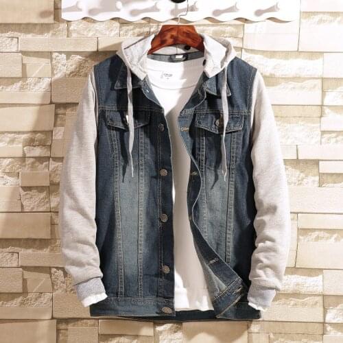 Spring and autumn mens clothing new products loose large size casual fashion British denim jacket mens denim jacket coat