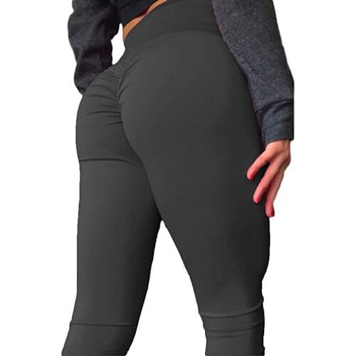JGS1996 Solid Standard Fold Yoga Pants Women High Waist Push Up Tight Fitness Leggings Gym Women Running Workout Sport Leggings