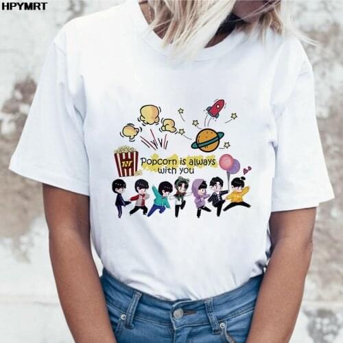 Hot Boy group Graphic Printed Tees Women Kawaii Summer Tops Cute Cartoon T Shirt Harajuku short sleeve T-shirt Female Clothing