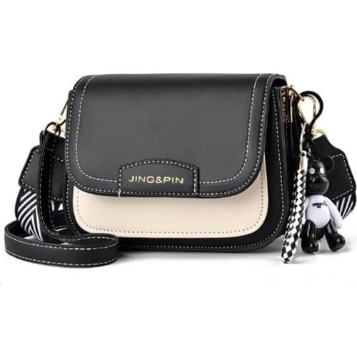 Fashion Bear Pendant Small Shoulder Girl Messenger Bag 2020 Mini PU Leather Crossbody Bags for Women Casual Clutch Purse Totes
