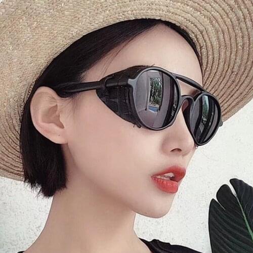 Fashion Steampunk Sunglasses Brand Design Round Sunglass Men Women Vintage Punk Sun glasses UV400 Shades Eyewear Oculos de sol