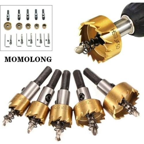 5Pcs HSS Drill Bit Stainless Steel Metal Alloy Hole Saw Set 16/18.5/20/25/30mm
