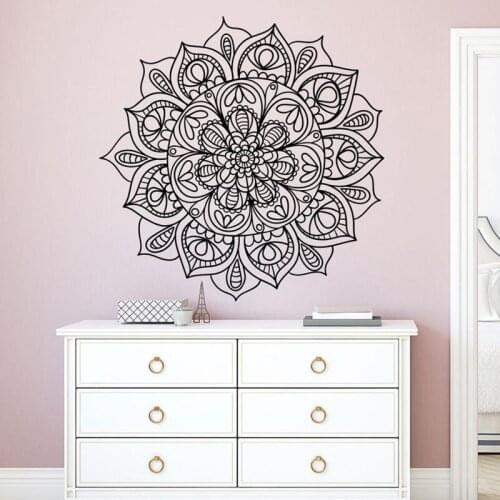 Mandala Wall Decal. Yoga Studio Decor. Mandala Stickers. Bohemian Bedroom Decor. Yoga Decal. Namaste Indian Pattern. A12-074