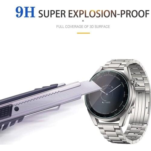 New Arrival Hard 9H Tempered Glass Screen Watch Protector Case Cover Protective Film Suitable For Huawei Watch 3 pro