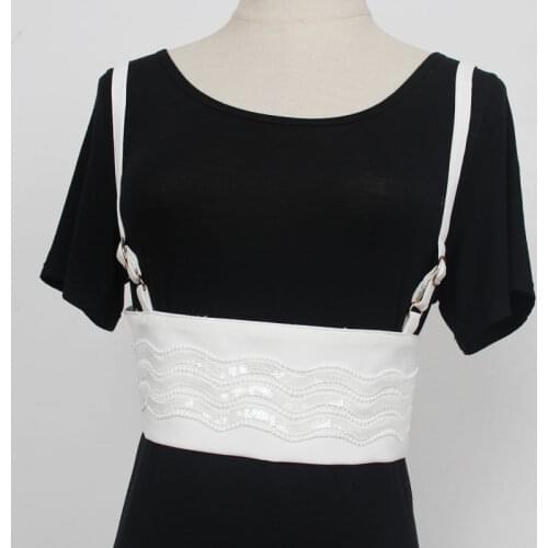 New Design Spring Summer Fashion Cloth Vest Waist Cover Women Wide Decoration Long shirt Dress Belt Black Waistband White