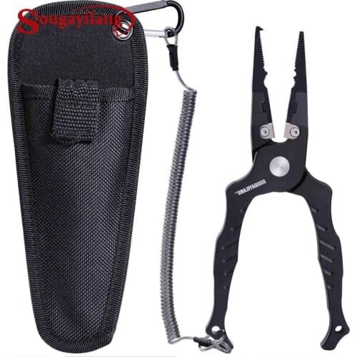 Sougayilang Portable Multifunctional Fishing Pliers Stainless Steel Scissors Line Cutter Hook Remover Fishing Tools Pliers