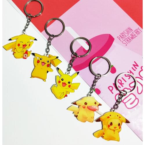 Pokemon Pikachu Keychain Cute Car Charm Key Chain Backpack School Bag Charm Plastic Charm Small Gift Small Surprise