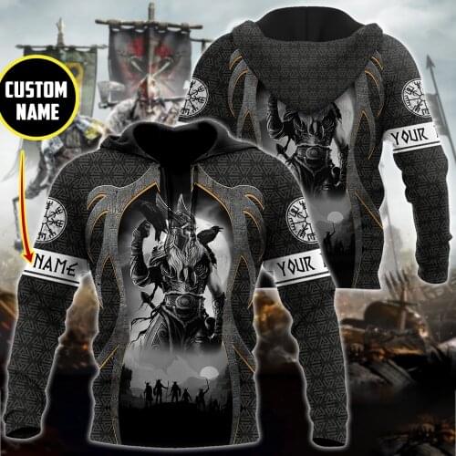 Custom Name Viking Odin 3D Printed Mens autumn Hoodie Harajuku Unisex Casual Pullover Streetwear Jacket Tracksuits DK157