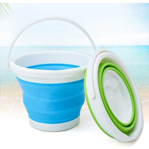1.5-10L Portable Folding Bucket Outdoor Thick PP Silicone Fishing Supplies Folding Bucket for Fishing Promotion camping Car Wash